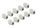 Miniatyrbild 1 av 5: Delock - Modulär insättning - verktygsfri - CAT 6a - STP - RJ-45 - grå (paket om 10)
