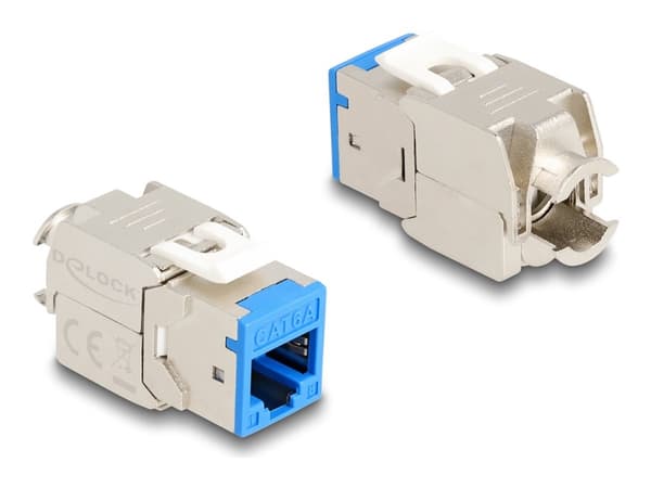 Delock - Modulär insättning - verktygsfri - CAT 6a - RJ-45, LSA - blå (paket om 10)