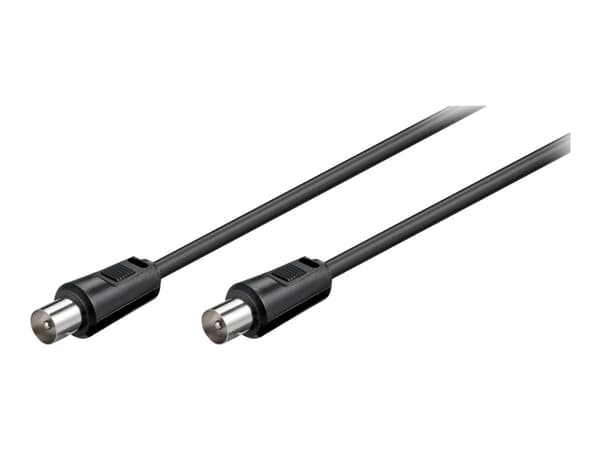 goobay - Antennekabel - IEC-kobling hann til IEC-kobling hann - 2.5 m - dobbeltskjermet koaksial - 70 dB - svart