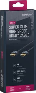 Miniatyrbillede 3 af 10: ClickTronic Ultra-Slim Højhastigheds HDMI™-kabel med Ethernet Premium-kabel | 1x HDMI™-stik  1x HDMI™-stik | 0,5 m | UHD 4K @ 60 Hz