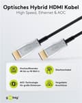 Miniatyrbild 4 av 10: Goobay Optisk hybrid höghastighets HDMI™-kabel med Ethernet (AOC) Höghastighetskabel, 4K @ 60 Hz, för långa överföringsavstånd, 100 m