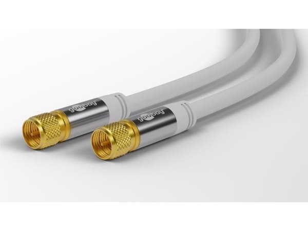 Wentronic goobay - antennekabel - F-kontakt (M) til F-kontakt (M) - 1 m - 4-lags skjerming - 135 dB - hvit - robust (70598)