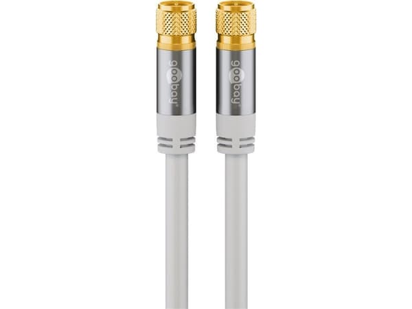 Wentronic goobay - antennekabel - F-kontakt (M) til F-kontakt (M) - 1 m - 4-lags skjerming - 135 dB - hvit - robust (70598)