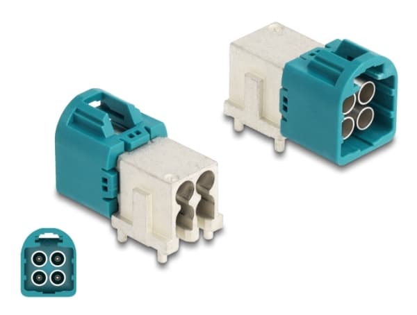 Delock - Antenna plug - angled, PCB - mini FAKRA Z quad - RAL 5021, vannblå