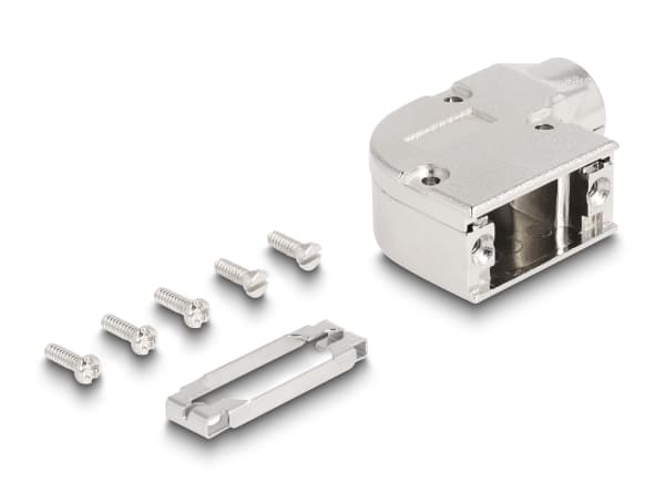 Delock D-Sub-hus for 9-pinners plugg/kontakt med metallbrakett vinklet i 90°