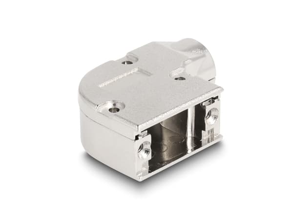 Delock D-Sub-hus for 9-pinners plugg/kontakt med metallbrakett vinklet i 90°