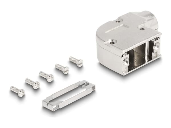 Delock D-Sub-hus for 9-pinners plugg/kontakt med metallbrakett vinklet i 90°