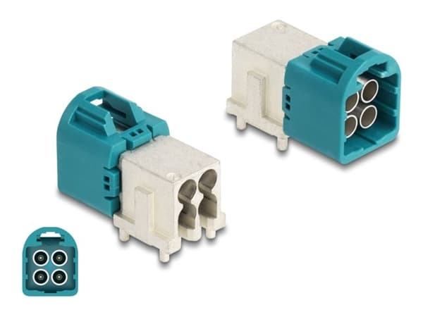 Delock - Antennkontakt - angled, PCB - mini FAKRA Z - RAL 5021, vattenblå