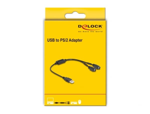 Delock - Adapter för tangentbord/mus - USB 2.0 - svart