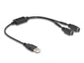 Miniatyrbild 2 av 4: Delock - Adapter för tangentbord/mus - USB 2.0 - svart