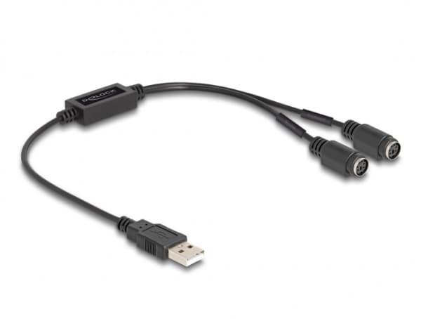 Delock - Adapter för tangentbord/mus - USB 2.0 - svart