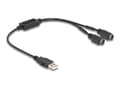 Miniatyrbild 1 av 4: Delock - Adapter för tangentbord/mus - USB 2.0 - svart