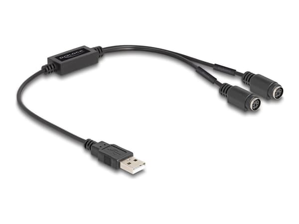 Delock - Adapter för tangentbord/mus - USB 2.0 - svart