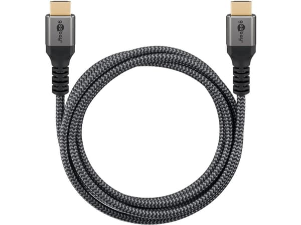Goobay 64999, 0,5 m, HDMI Typ A (standard), HDMI Typ A (standard), 3D kompatibilitet, 48 Gbit/s, Svart, Silver
