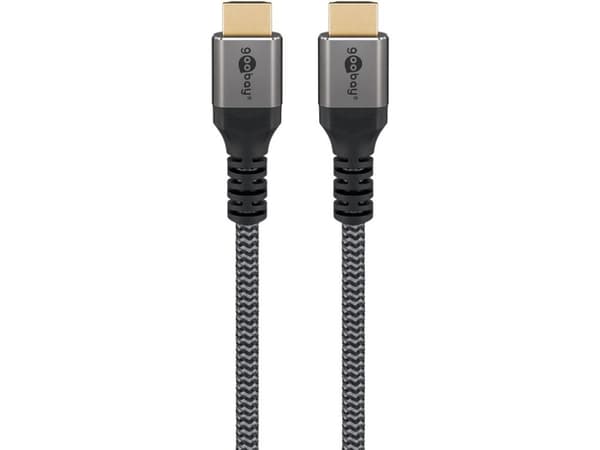 Goobay 64999, 0,5 m, HDMI Typ A (standard), HDMI Typ A (standard), 3D kompatibilitet, 48 Gbit/s, Svart, Silver