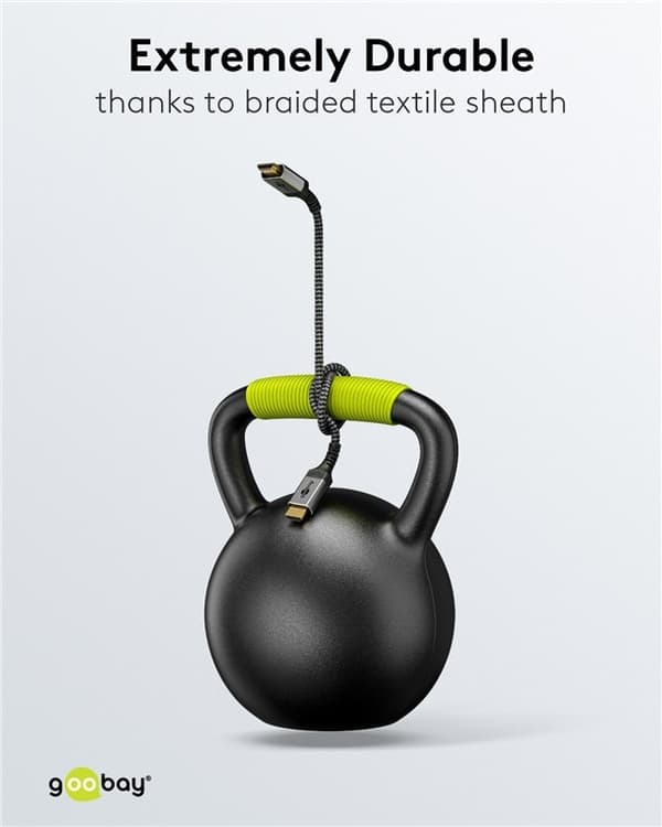 Goobay Ultrahøjhastigheds HDMI™-kabel, 3 m, Sharkskin Grey HDMI™ stik (type A) > HDMI™ stik (type A)