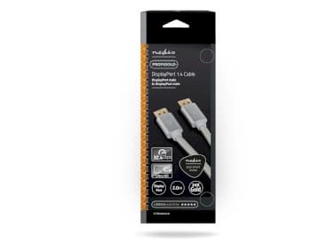 Nedis CCTB37014AL20, 2 m, DisplayPort, DisplayPort, Hankoppling, Hankoppling, Silver