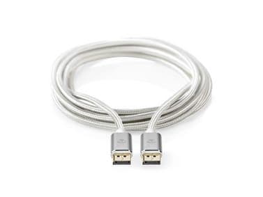 Nedis CCTB37014AL20, 2 m, DisplayPort, DisplayPort, Hankoppling, Hankoppling, Silver