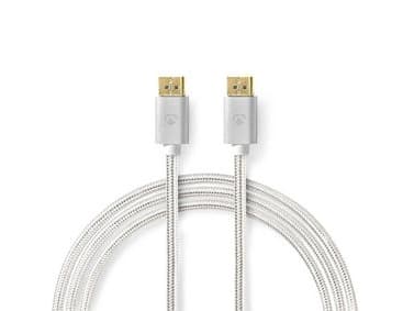 Nedis CCTB37014AL20, 2 m, DisplayPort, DisplayPort, Hankoppling, Hankoppling, Silver