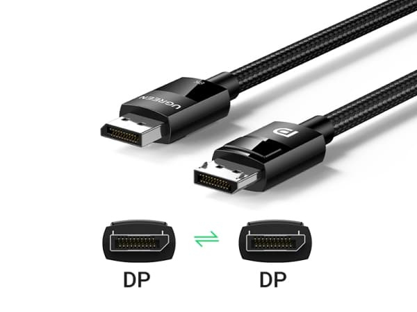 Ugreen - DisplayPort-kabel - DisplayPort (hann) til DisplayPort (hann) - DisplayPort 1.4 - 1 m - 4K-støtte, 8K-støtte - svart