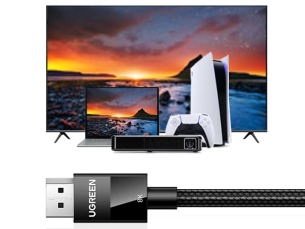 Ugreen - DisplayPort-kabel - DisplayPort (hann) til DisplayPort (hann) - DisplayPort 1.4 - 1 m - 4K-støtte, 8K-støtte - svart
