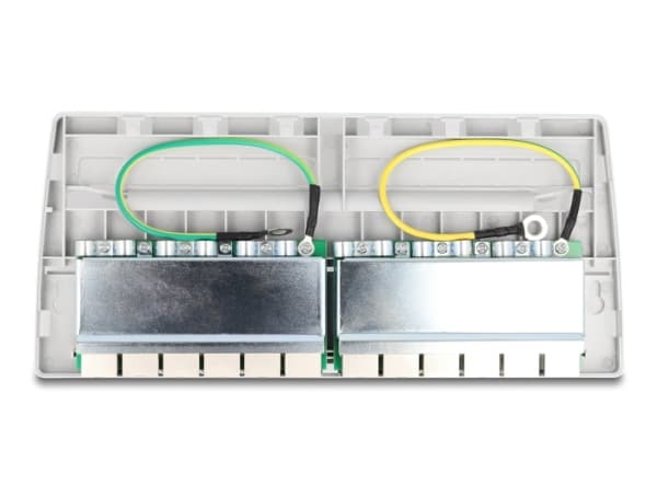 Delock - Koblingspanel - veggmonterbar, monterbar under bordet - CAT 6a - STP - RJ-45 X 12, LSA X 12 - grå