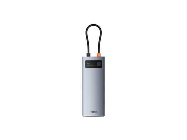 Hub 7in1 Baseus Gleam, USB-C to 1x HDMI4K 60Hz + 3x USB3.0 + 1x PD + 1x SD/TF (gray)