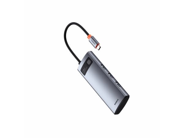 Hub 7in1 Baseus Gleam, USB-C to 1x HDMI4K 60Hz + 3x USB3.0 + 1x PD + 1x SD/TF (gray)