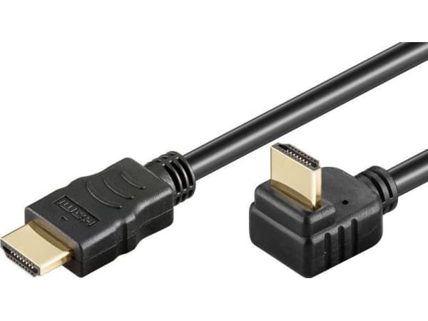 MicroConnect - High Speed - HDMI-kabel med Ethernet - HDMI hane rak till HDMI hane vinklad - 2 m - svart