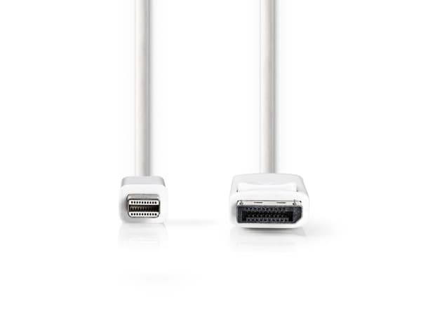 Nedis CCGP37400WT20, 2 m, Mini DisplayPort, DisplayPort, 1920 x 1080 piksler, Hvit, Nickel