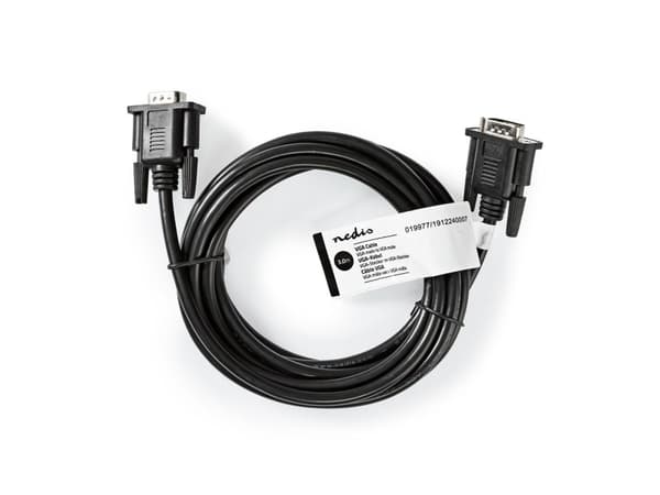 Nedis - VGA-kabel - HD-15 (VGA) (hann) til HD-15 (VGA) (hann) - 3 m - rund, tommelskruer - svart