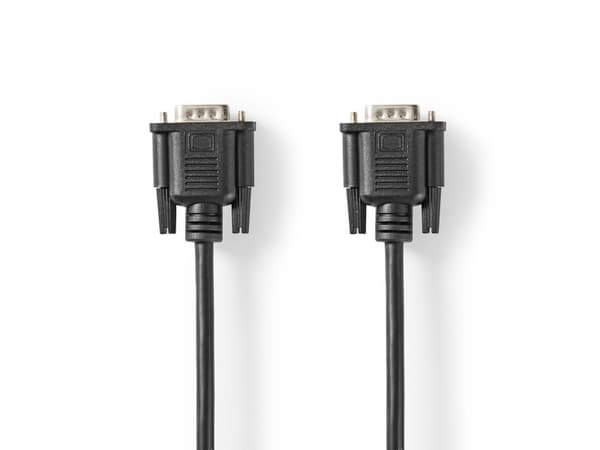 Nedis - VGA-kabel - HD-15 (VGA) (hann) til HD-15 (VGA) (hann) - 3 m - rund, tommelskruer - svart
