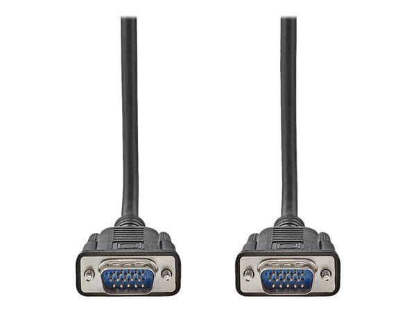 Nedis - VGA-kabel - HD-15 (VGA) (hann) til HD-15 (VGA) (hann) - 3 m - rund, tommelskruer - svart