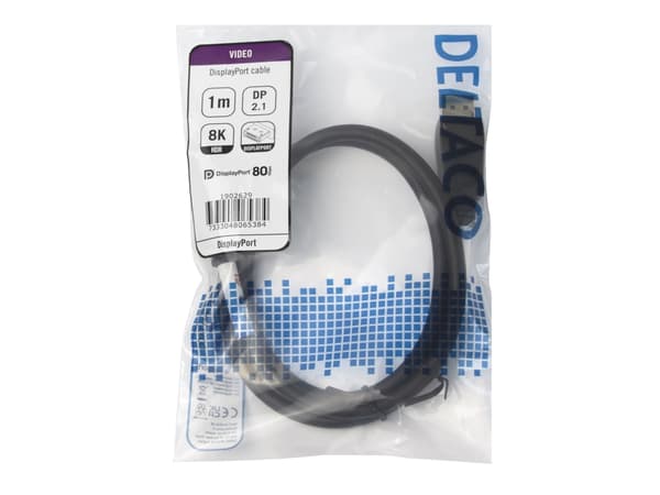 Kbl DisplayPort 2,1 ha-ha 8K Svart 1m