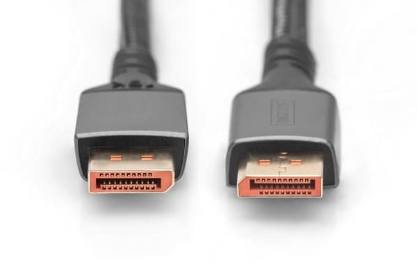 DIGITUS premium - DisplayPort-kabel - DisplayPort (hann) til DisplayPort (hann) - DisplayPort 2.1 - 1 m - 16K 60Hz støtte, 8 K 120 Hz (7680 x 4320) s