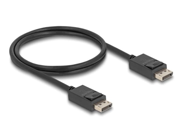 Delock Coaxial - DisplayPort-kabel - DisplayPort (hane) till DisplayPort (hane) - DisplayPort 2.1 - 1 m - stöd för 16K 60 Hz (15.360x8640), upp till