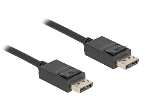 Delock Coaxial - DisplayPort-kabel - DisplayPort (hane) till DisplayPort (hane) - DisplayPort 2.1 - 1 m - stöd för 16K 60 Hz (15.360x8640), upp till