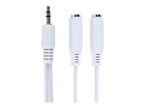 Gembird CCA-415W - Lydsplitter - mini-phone stereo 3.5 mm hunn til mini-phone stereo 3.5 mm hann - 10 cm - hvit