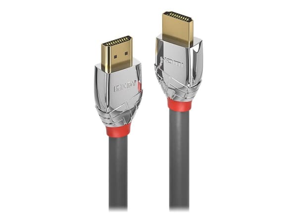 Lindy Cromo Line Standard - HDMI-kabel med Ethernet - HDMI hann til HDMI hann - 10 m - trippel beskyttelse - grå støvler - 4K-støtte