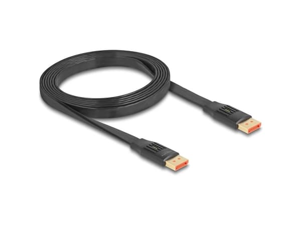 Delock - DisplayPort-kabel - DisplayPort (hann) til DisplayPort (hann) - DisplayPort 1.4 - 2 m - flat ribbon, opptil 32,4 Gbps-datahastighet, støtte