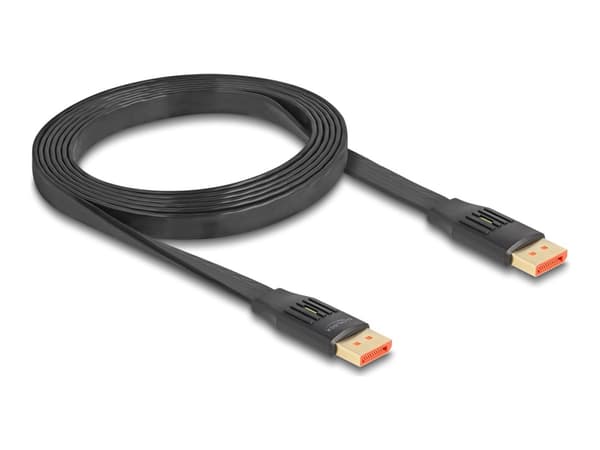 Delock - DisplayPort-kabel - DisplayPort (hann) til DisplayPort (hann) - DisplayPort 1.4 - 2 m - flat ribbon, opptil 32,4 Gbps-datahastighet, støtte