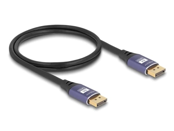 Delock - DisplayPort-kabel - DisplayPort (hann) til DisplayPort (hann) - DisplayPort 1.4 - 1 m - 8K 60Hz støtte - svart, purpur