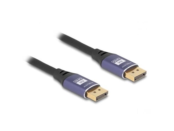 Delock - DisplayPort-kabel - DisplayPort (hann) til DisplayPort (hann) - DisplayPort 1.4 - 1 m - 8K 60Hz støtte - svart, purpur