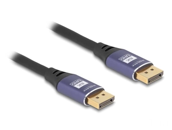 Delock - DisplayPort-kabel - DisplayPort (hann) til DisplayPort (hann) - DisplayPort 1.4 - 1 m - 8K 60Hz støtte - svart, purpur