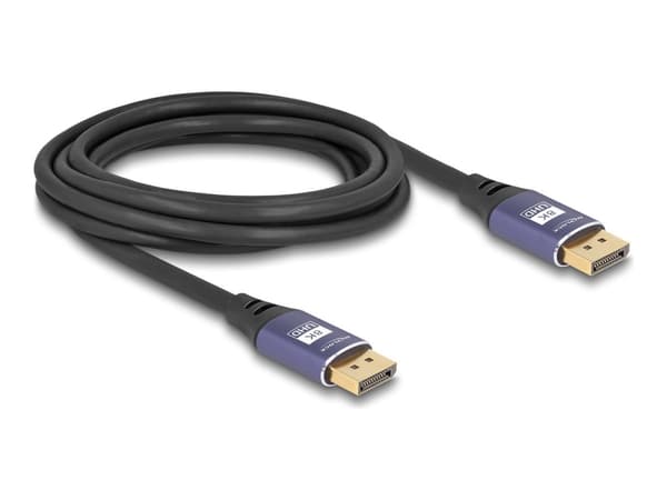 Delock - DisplayPort-kabel - DisplayPort (hann) til DisplayPort (hann) - DisplayPort 1.4 - 1 m - 8K 60Hz støtte - svart, purpur