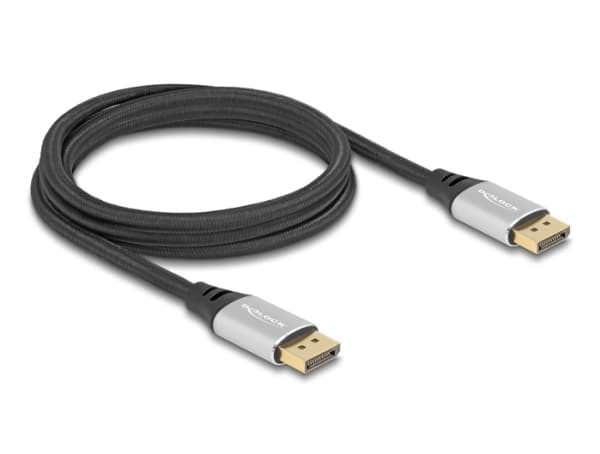 Delock - DisplayPort-kabel - DisplayPort (hane) till DisplayPort (hane) - DisplayPort 2.1 - 2 m - guldpläterade kontakter, stöd för 16K 60 Hz (15.360