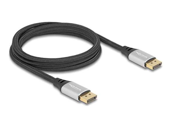 Delock - DisplayPort-kabel - DisplayPort (hane) till DisplayPort (hane) - DisplayPort 2.1 - 2 m - guldpläterade kontakter, stöd för 16K 60 Hz (15.360