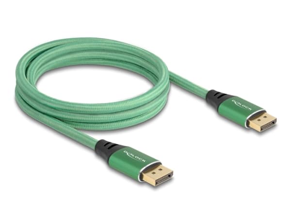 Delock - DisplayPort-kabel - DisplayPort (hane) till DisplayPort (hane) - DisplayPort 2.1 - 2 m - stöd för 16K 60 Hz (15.360x8640), guldpläterade kon