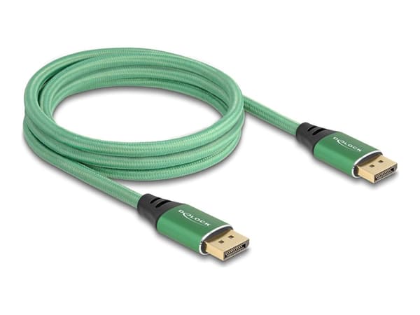 Delock - DisplayPort-kabel - DisplayPort (hane) till DisplayPort (hane) - DisplayPort 2.1 - 2 m - stöd för 16K 60 Hz (15.360x8640), guldpläterade kon