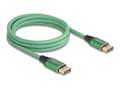 Miniatyrbild 1 av 5: Delock - DisplayPort-kabel - DisplayPort (hane) till DisplayPort (hane) - DisplayPort 2.1 - 2 m - stöd för 16K 60 Hz (15.360x8640), guldpläterade kon
